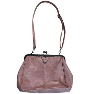 Chic Pink Patchwork Kiss Lock Clutch Shoulder Bag  Party Accessory